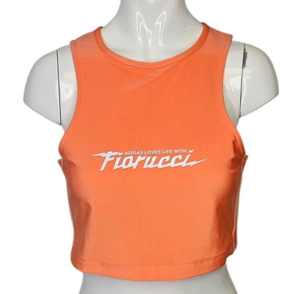 Adidas x Fiorucci Womens Crop Top, Orange, Athletic, Tank, Workout, Gym, Size M - Picture 1 of 7